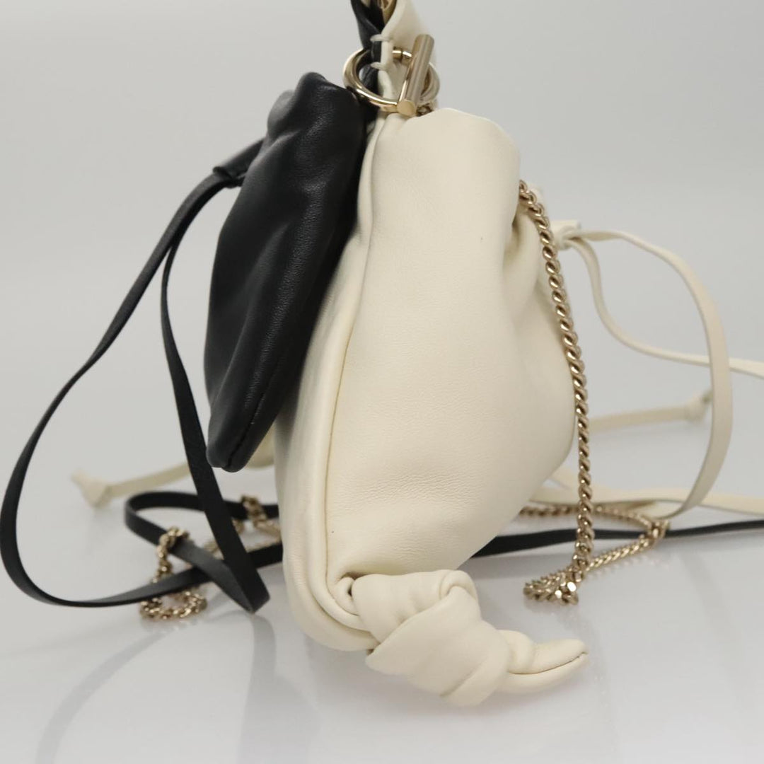 Chloe Arlin Hand Bag Leather 2way White Black 107511