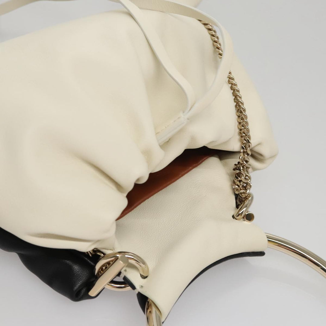 Chloe Arlin Hand Bag Leather 2way White Black 107511