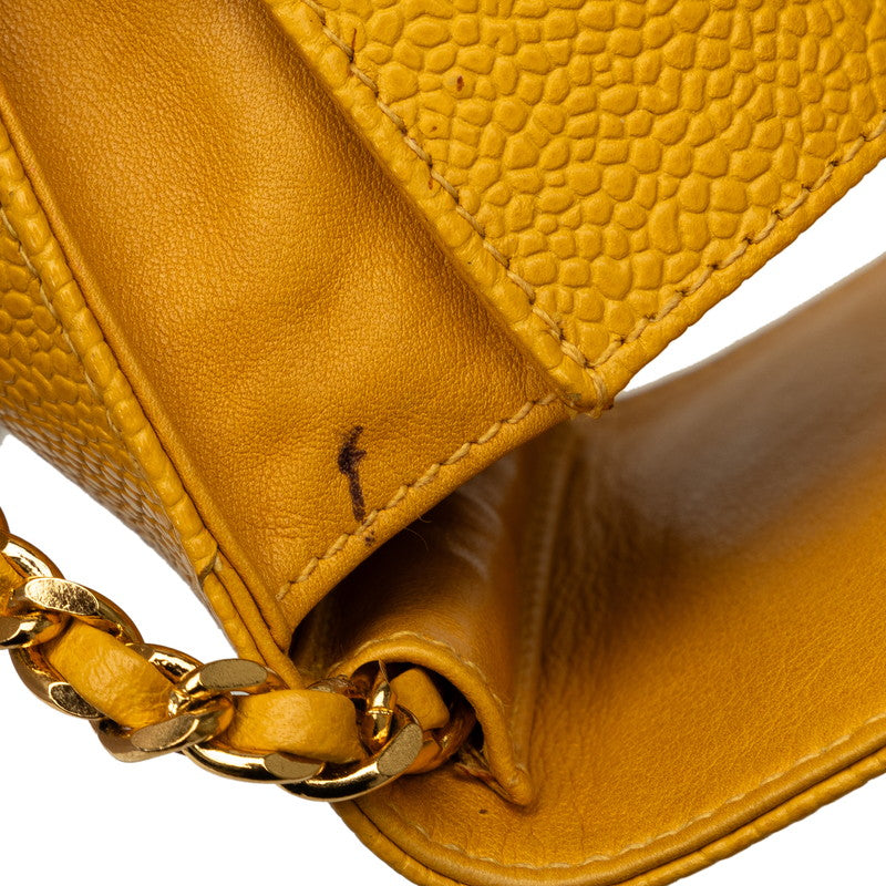 Top Quality Chanel Cocomark Mini Pocket  Chain Shoulder Bag Yellow Caviar Skin  CHANEL