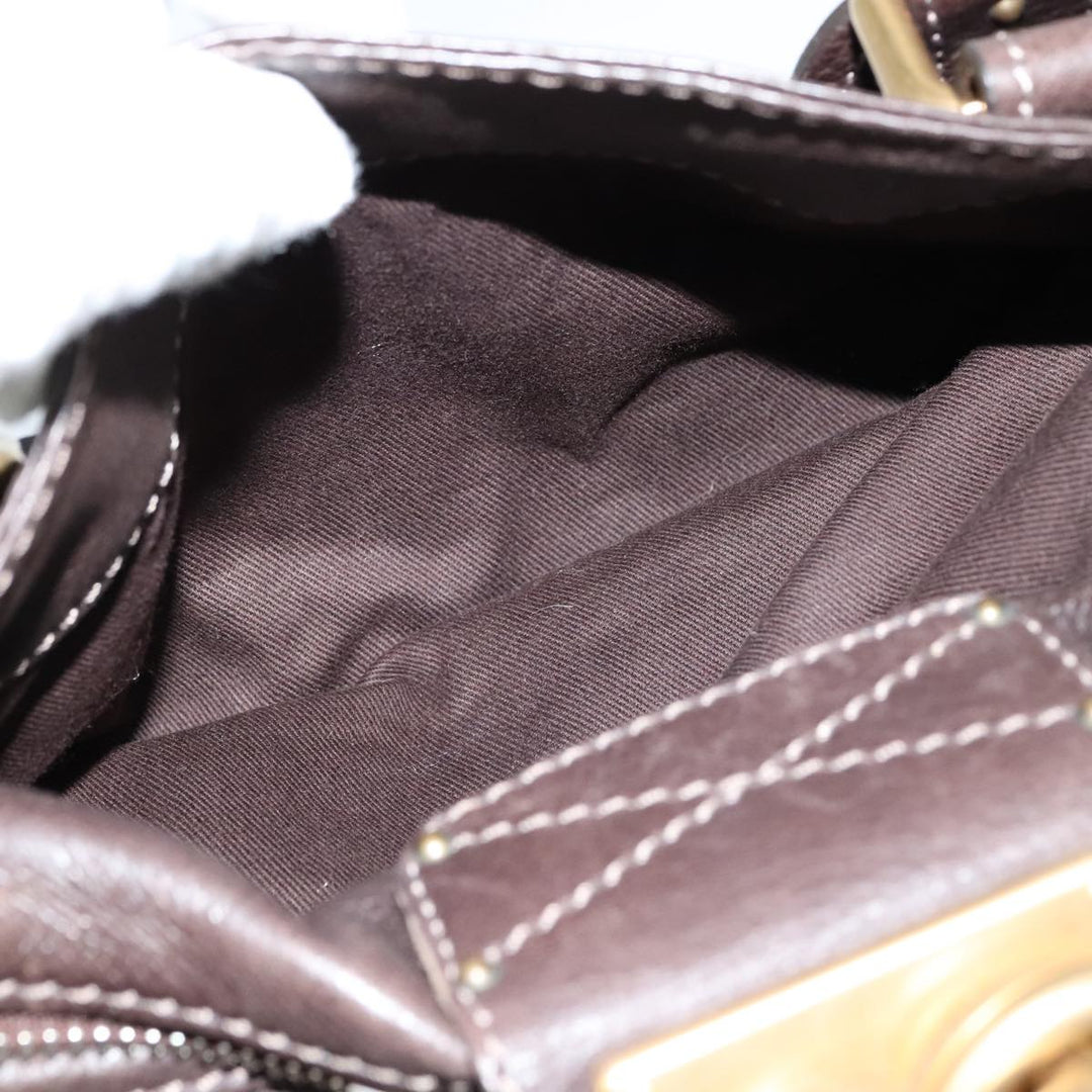 Chloe Paddington Hand Bag Leather Brown 108185