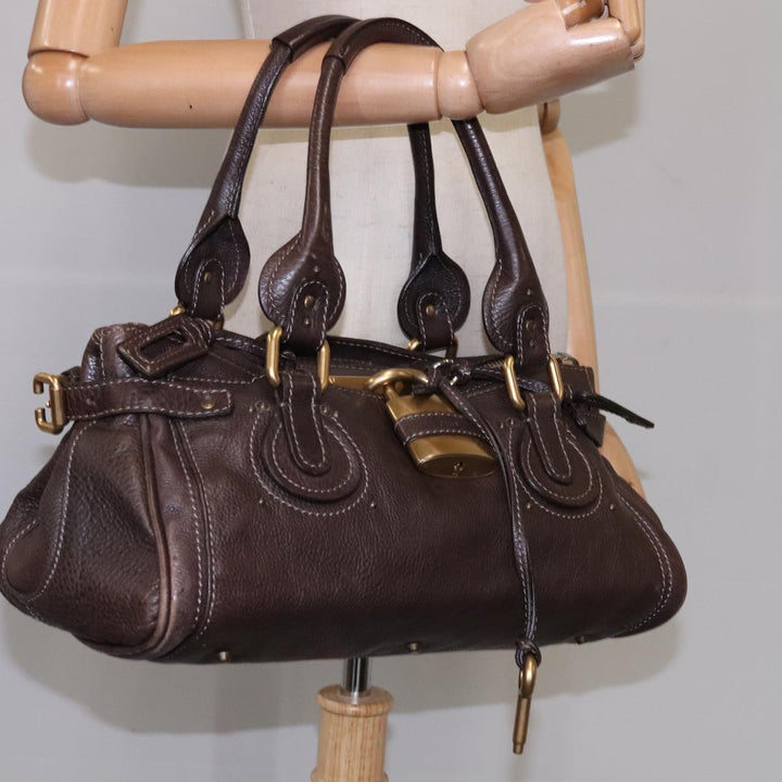 Chloe Paddington Hand Bag Leather Brown 108185