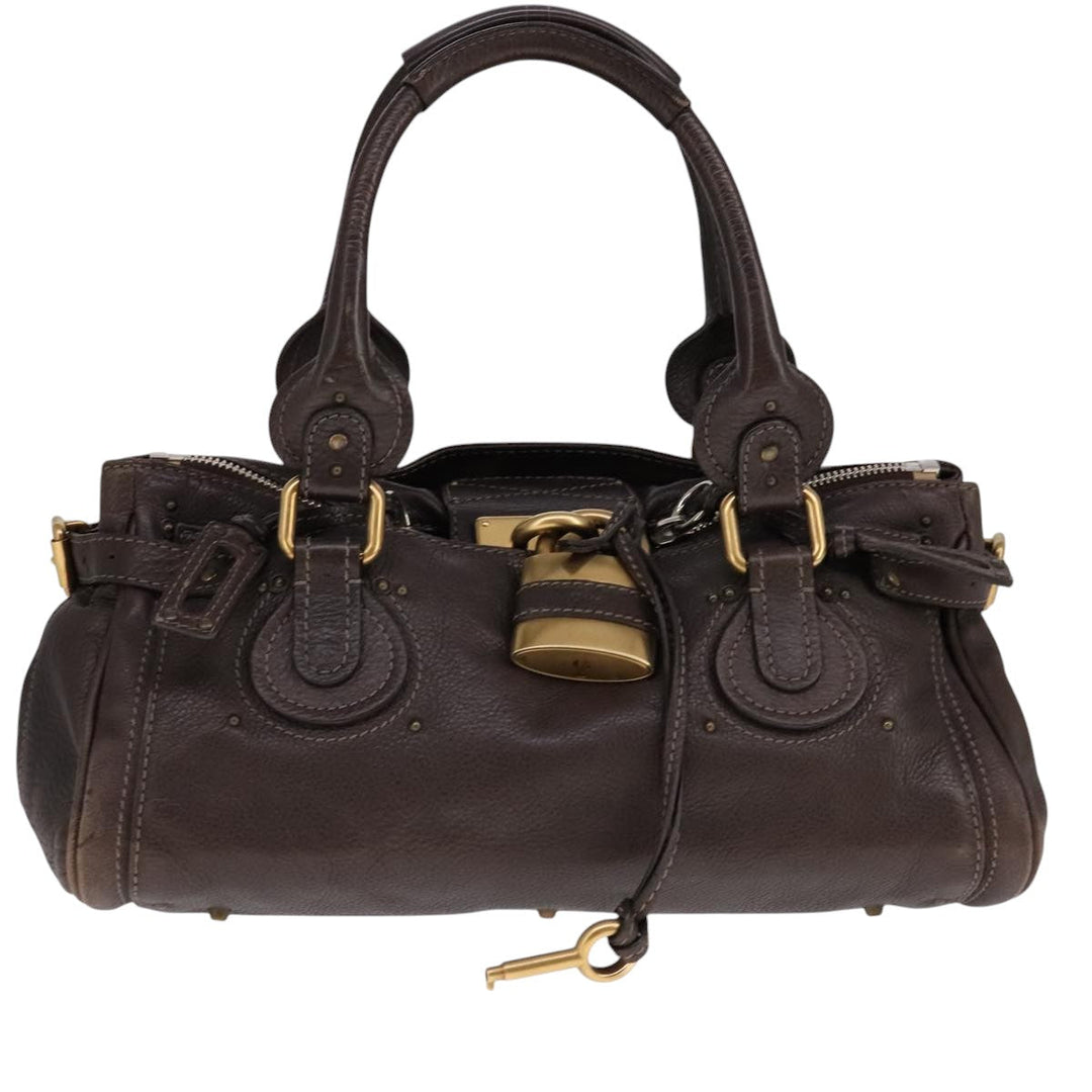 Chloe Paddington Hand Bag Leather Brown 108185