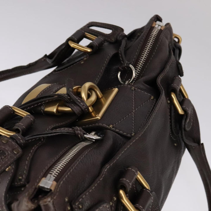 Chloe Paddington Hand Bag Leather Brown 108185