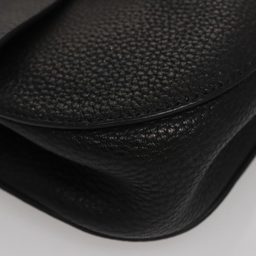 Chloe Chain Shoulder Bag Leather Black Gold 108376