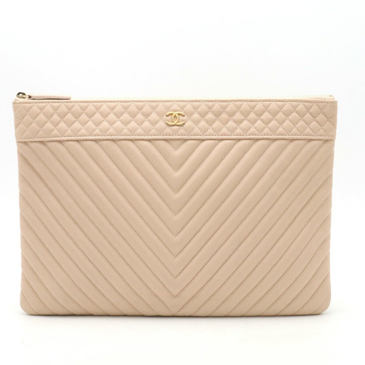 Top Quality Chanel Chevron Clutch Bag