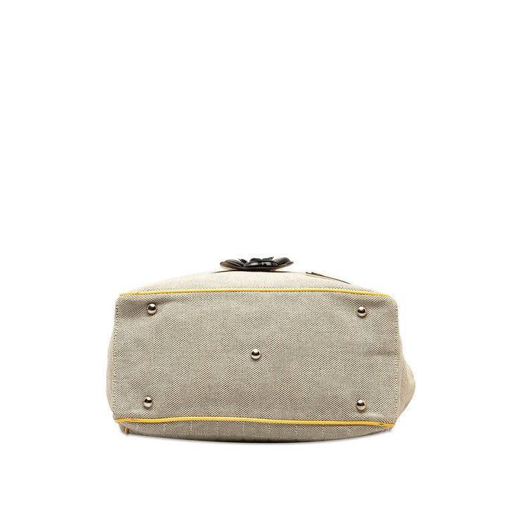 Top Quality Chanel None.5 Chocolate Bar Camellia Chain Handbag A31573 Yellow Gr Canvas Emmeline  CHANEL