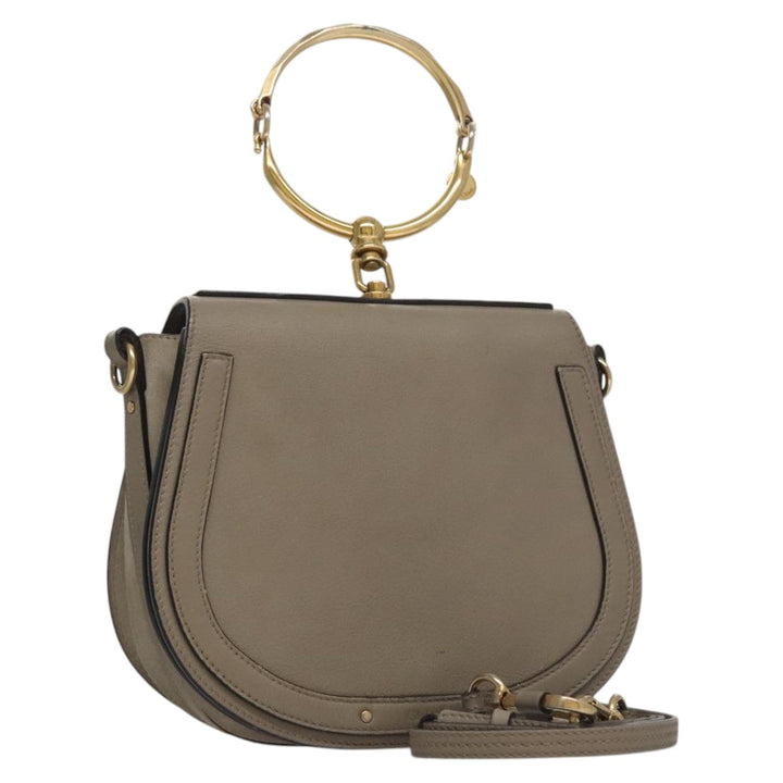Chloe Nile Hand Bag Leather 2way Beige 109834