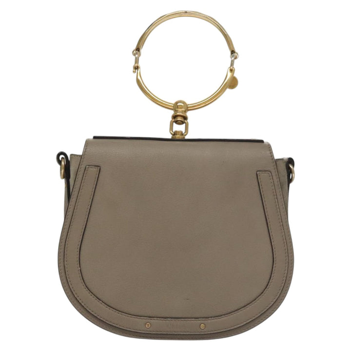 Chloe Nile Hand Bag Leather 2way Beige 109834