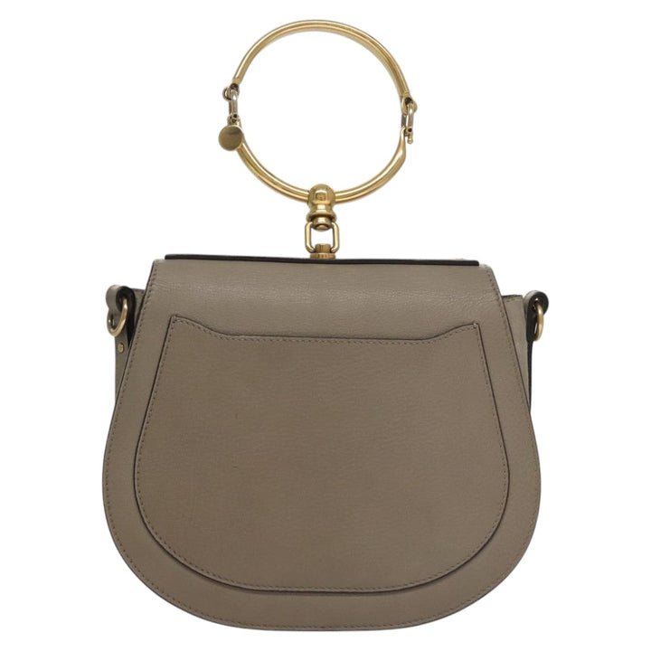 Chloe Nile Hand Bag Leather 2way Beige 109834