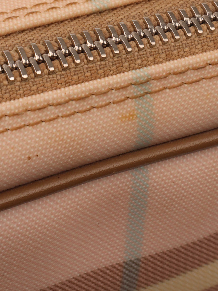 Burberry Mini Pastel Pink Check Camera Bag.