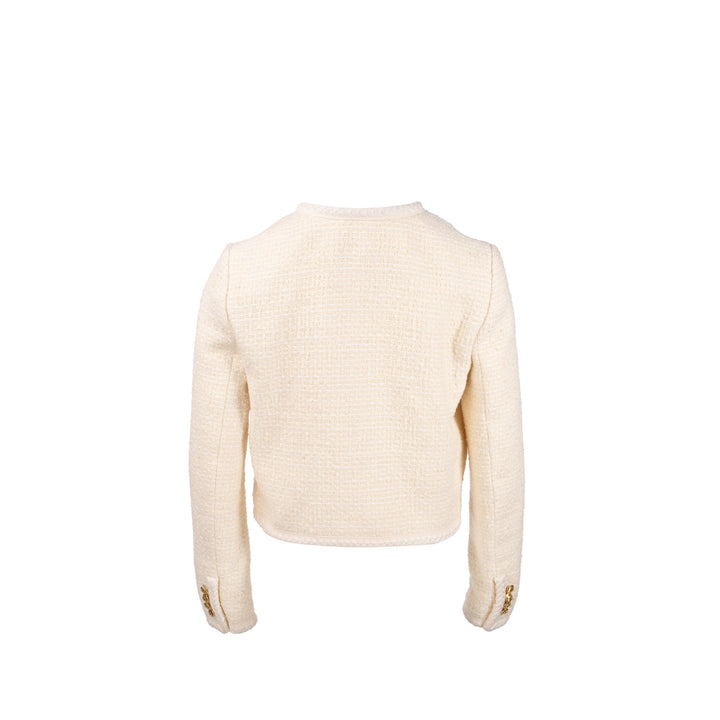Top Quality Celine Size 34 Tweed Jacket Wool/Cotton White