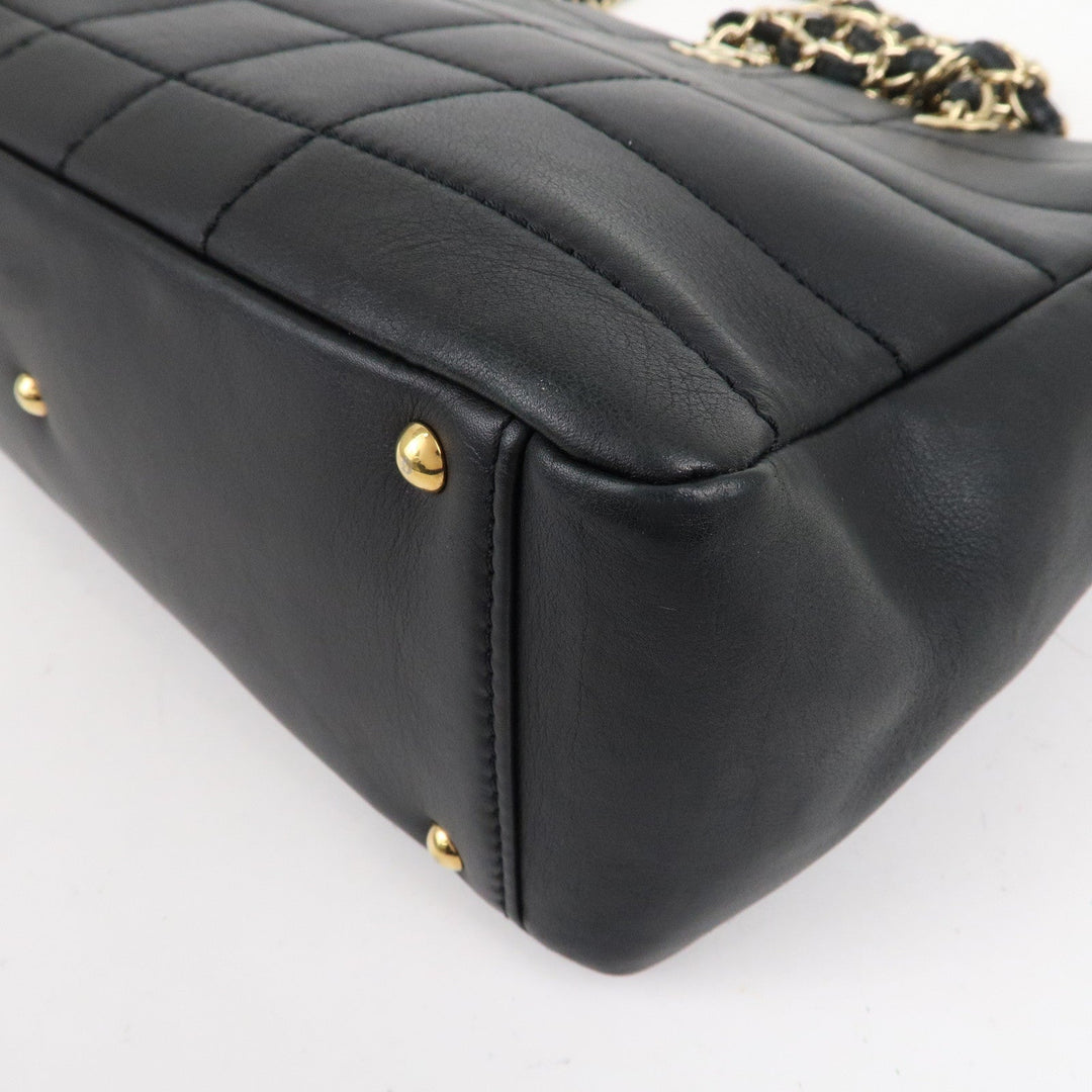 Top Quality Chanel Chocolate Bar Lamb Skin Chain Tote Bag Black