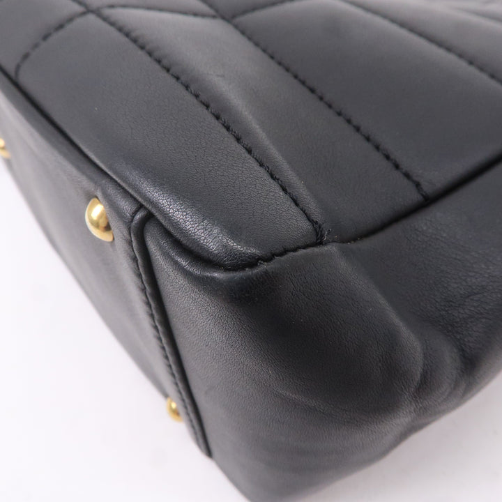 Top Quality Chanel Chocolate Bar Lamb Skin Chain Tote Bag Black A17859