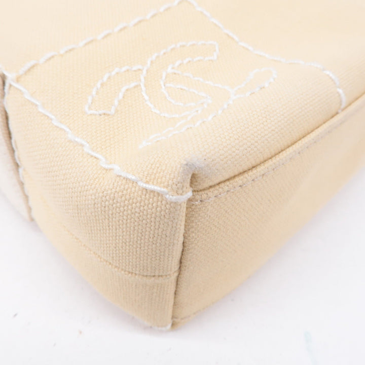 Top Quality Chanel Chocolate Bar Canvas Hand Bag Shoulder Bag Beige