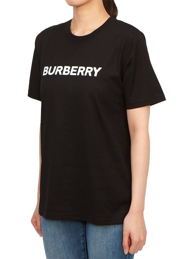 Burberry Logo Print Crew Neck Cotton Short Sleeve T-Shirt Black