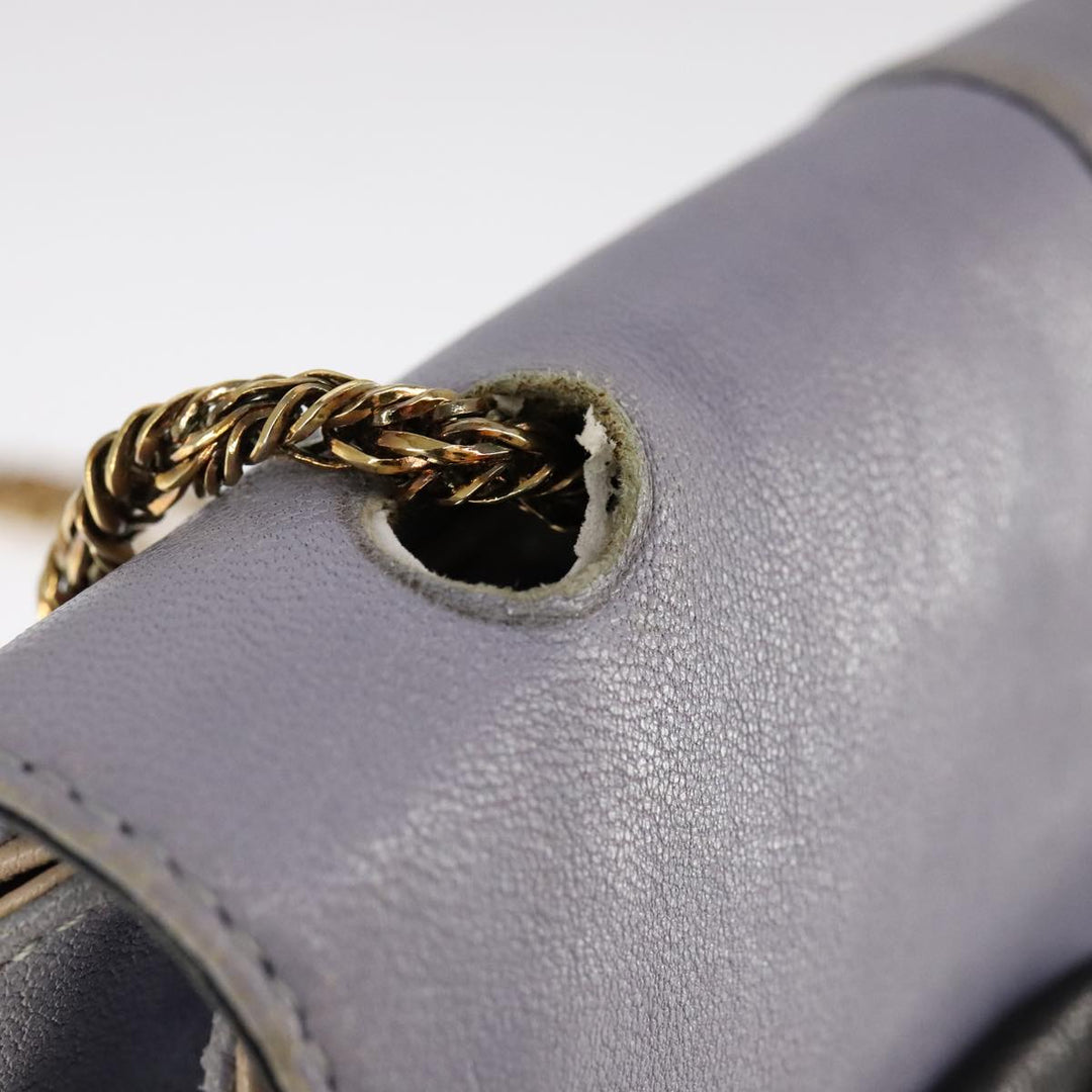 Chloe Chain Shoulder Bag Leather Purple 110018