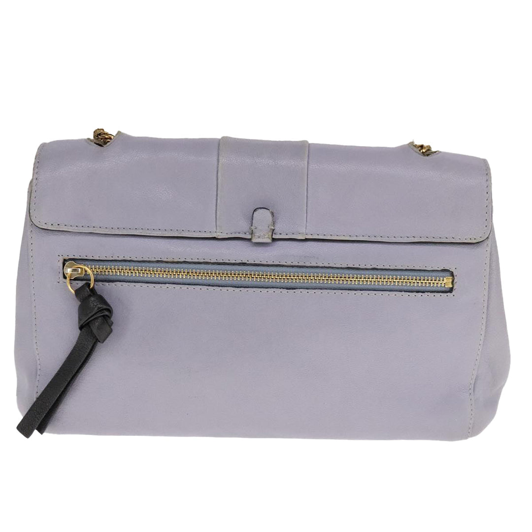 Chloe Chain Shoulder Bag Leather Purple 110018