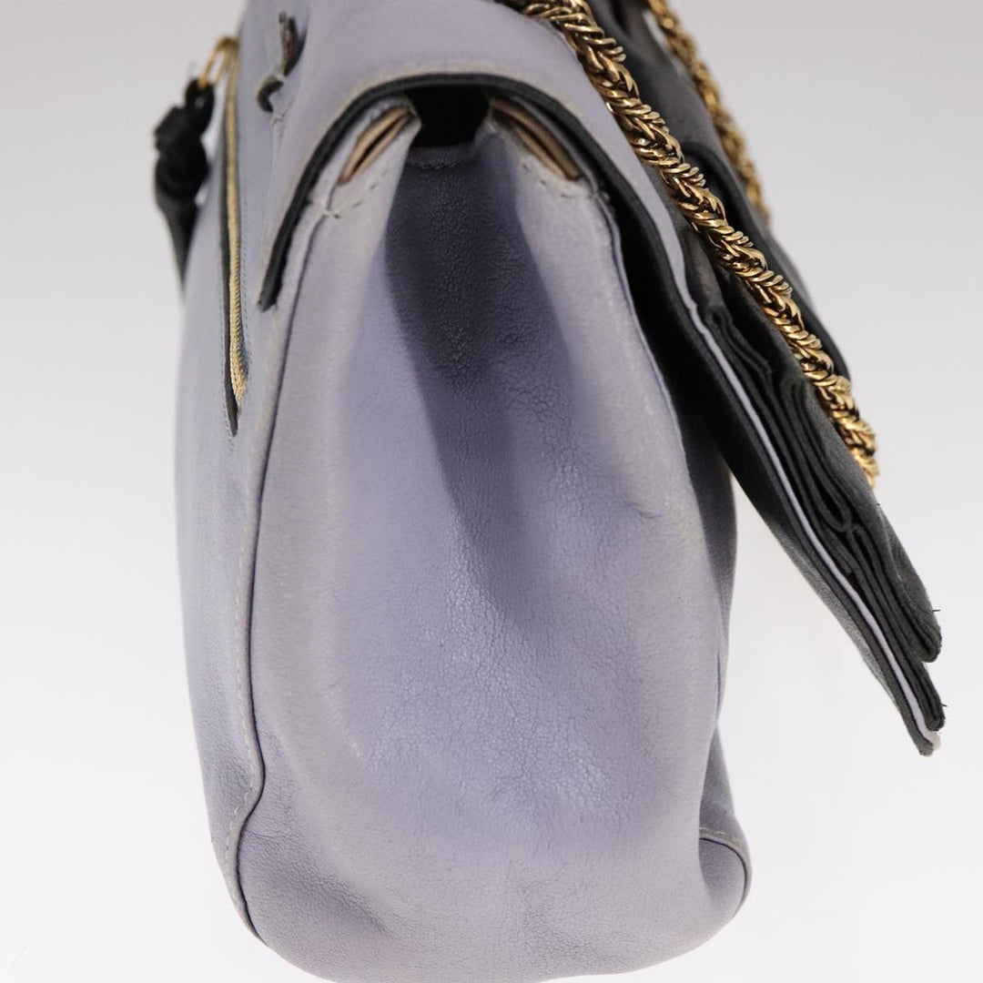 Chloe Chain Shoulder Bag Leather Purple 110018