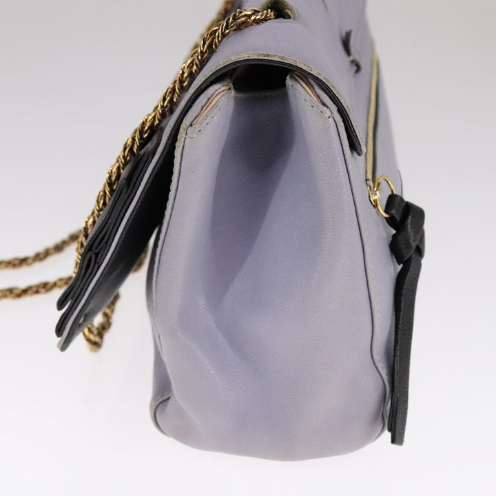 Chloe Chain Shoulder Bag Leather Purple 110018