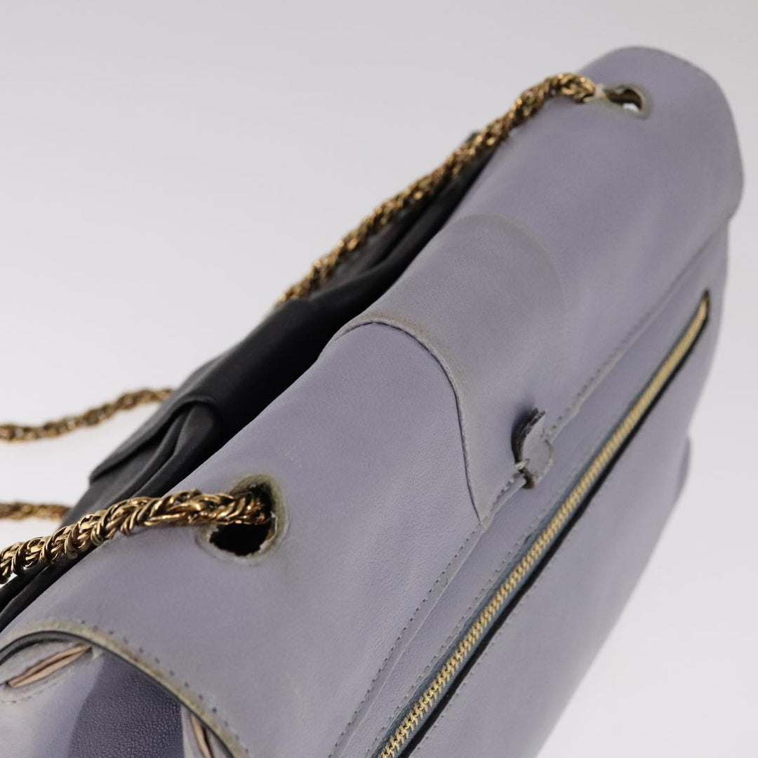 Chloe Chain Shoulder Bag Leather Purple 110018