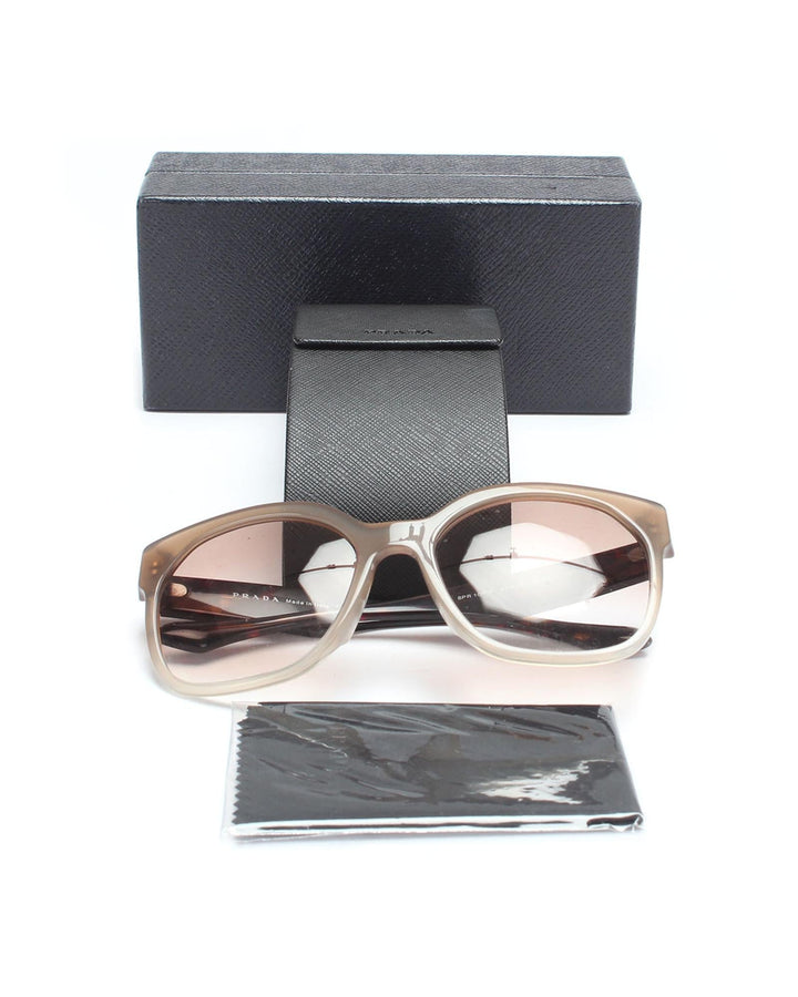 Prada Women's Gradient Tinted Sunglasses in Beige in Beige