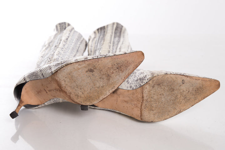 Manolo Blahnik Snakeskin Boots SZ 38.5