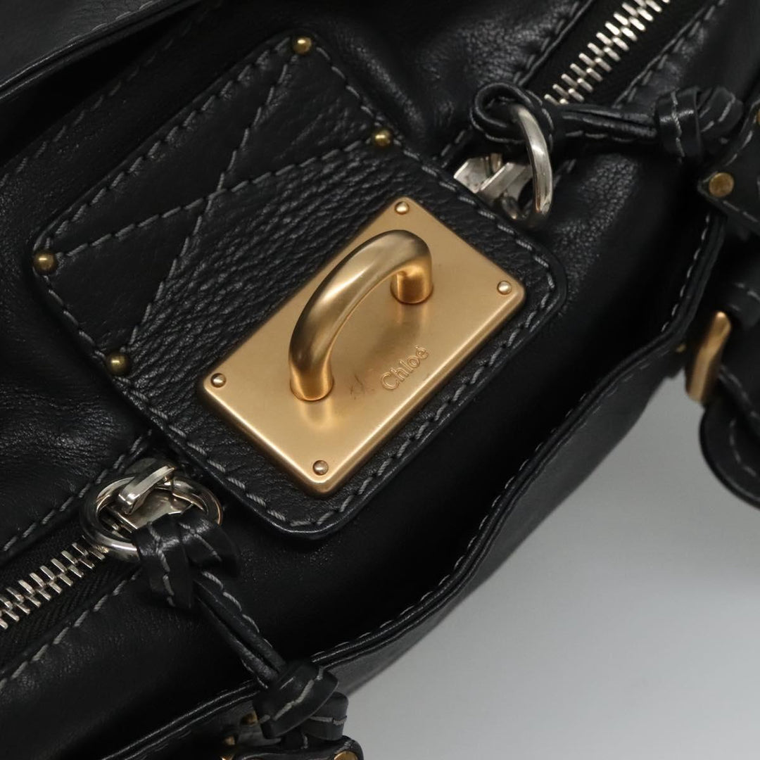 Chloe Paddington Hand Bag Leather Black 110540