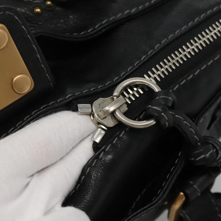 Chloe Paddington Hand Bag Leather Black 110540