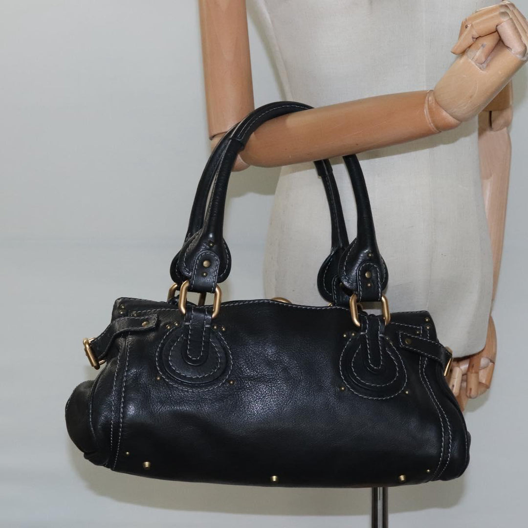 Chloe Paddington Hand Bag Leather Black 110540
