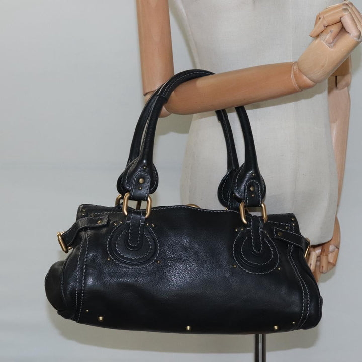 Chloe Paddington Hand Bag Leather Black 110540