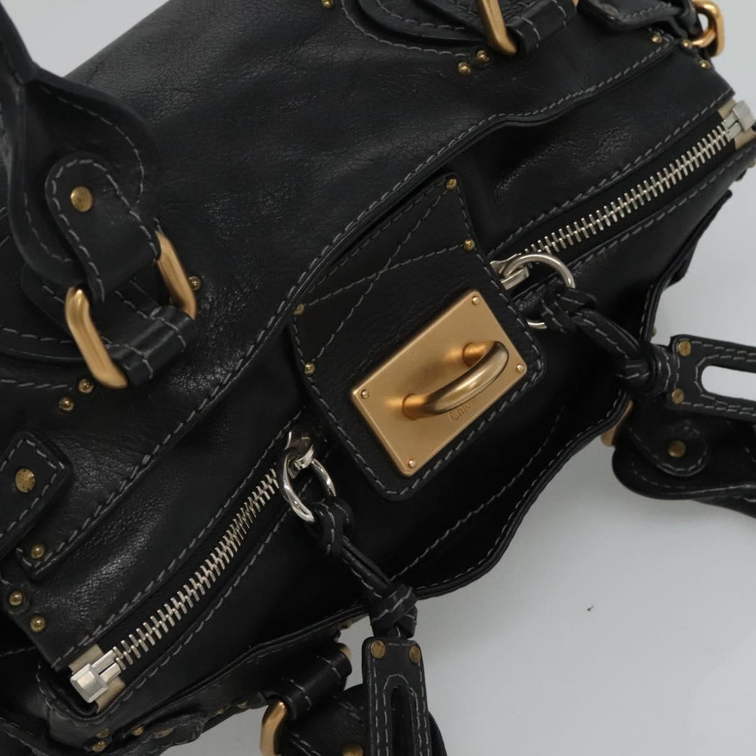 Chloe Paddington Hand Bag Leather Black 110540