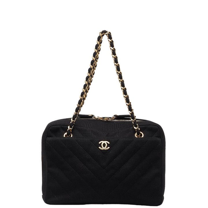 Top Quality Chanel Coco Killing Chain Tote Bag Black Cotton  Chanel