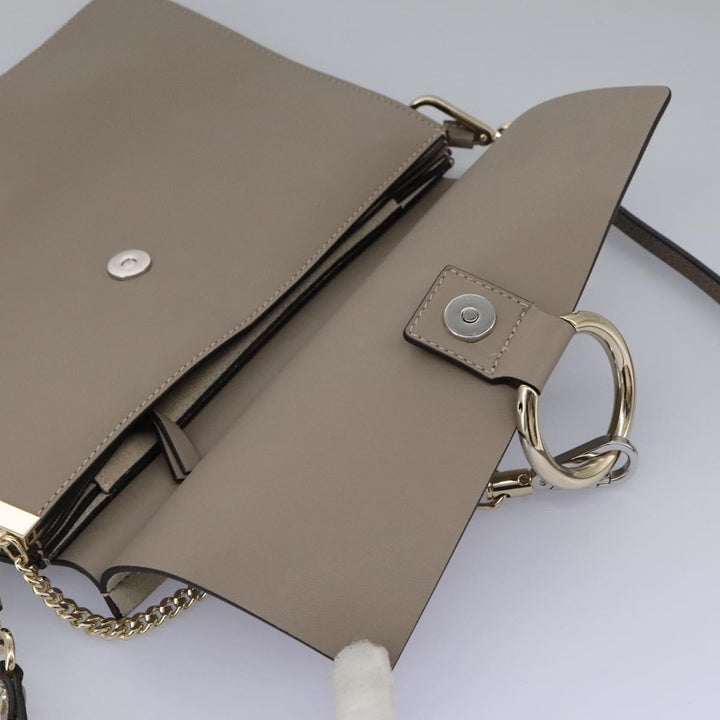 Chloe Fay Shoulder Bag Leather Gray 110878