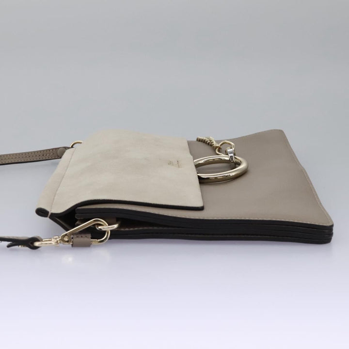 Chloe Fay Shoulder Bag Leather Gray 110878