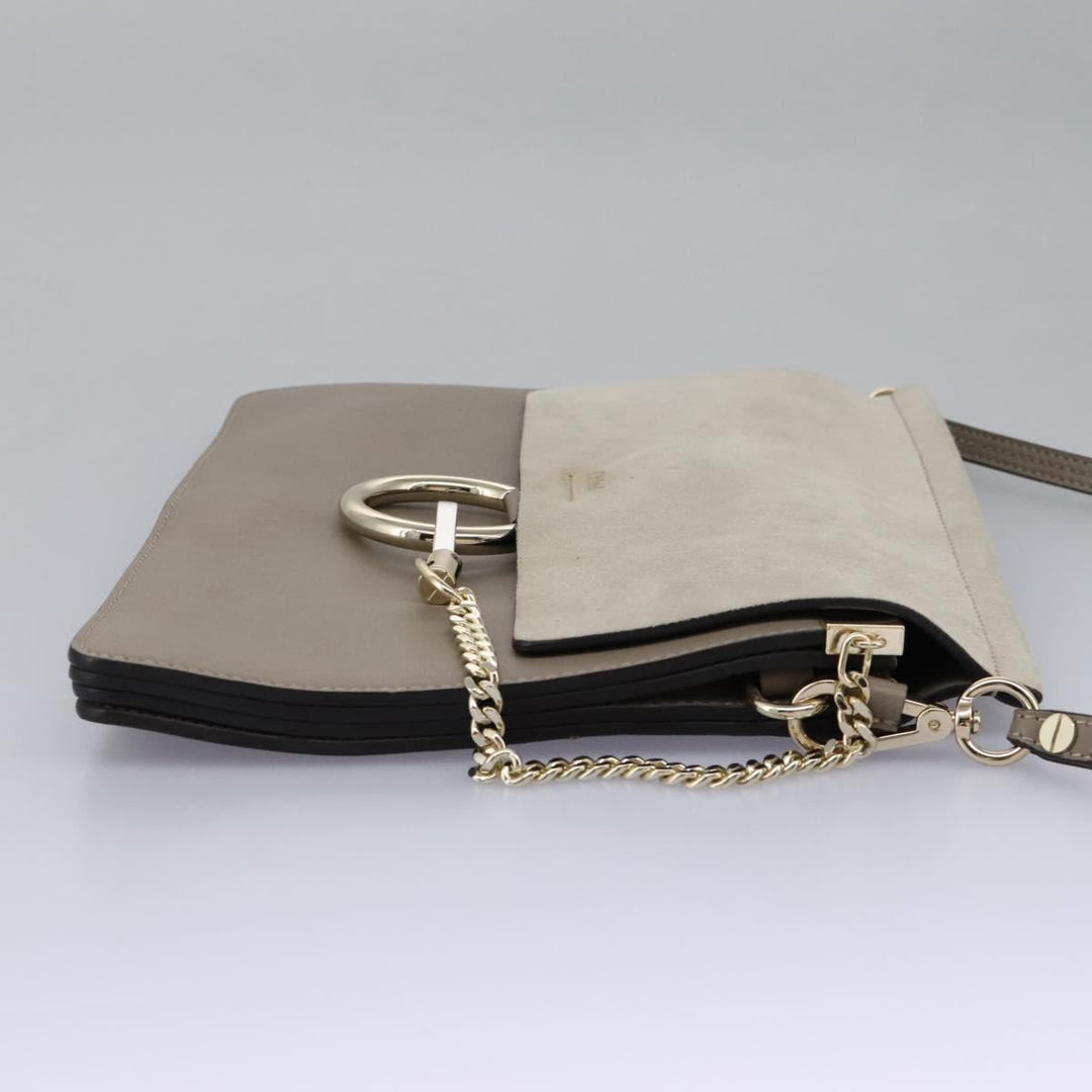Chloe Fay Shoulder Bag Leather Gray 110878