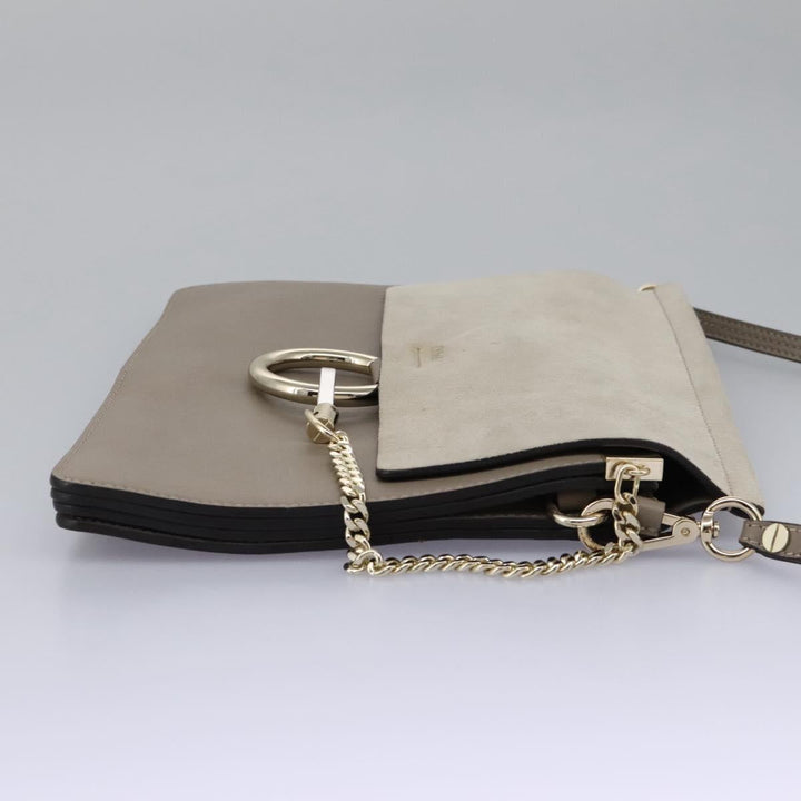 Chloe Fay Shoulder Bag Leather Gray 110878