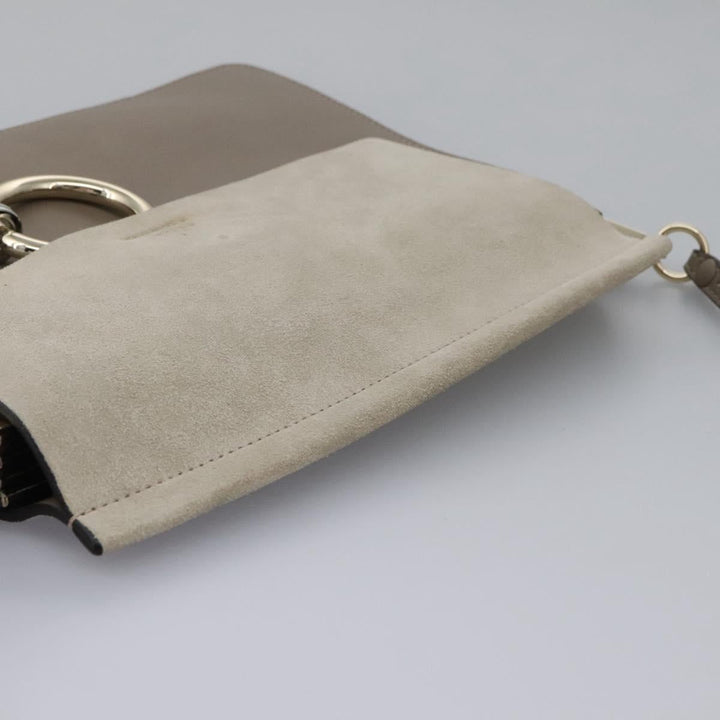 Chloe Fay Shoulder Bag Leather Gray 110878