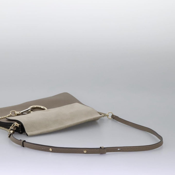 Chloe Fay Shoulder Bag Leather Gray 110878