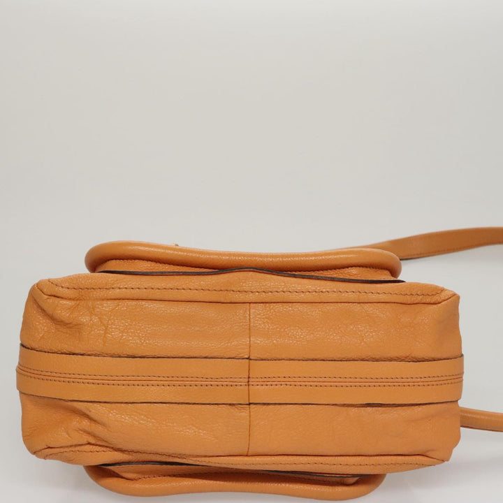 Chloe Paraty Hand Bag Leather Beige Gold 111039