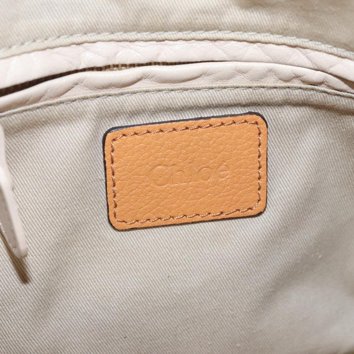 Chloe Paraty Hand Bag Leather Beige Gold 111039