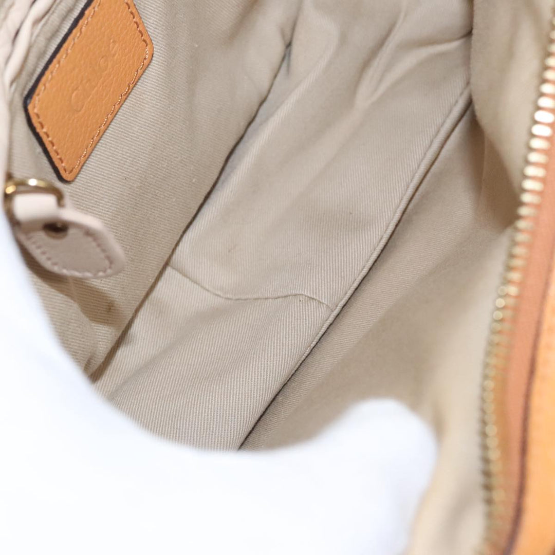 Chloe Paraty Hand Bag Leather Beige Gold 111039
