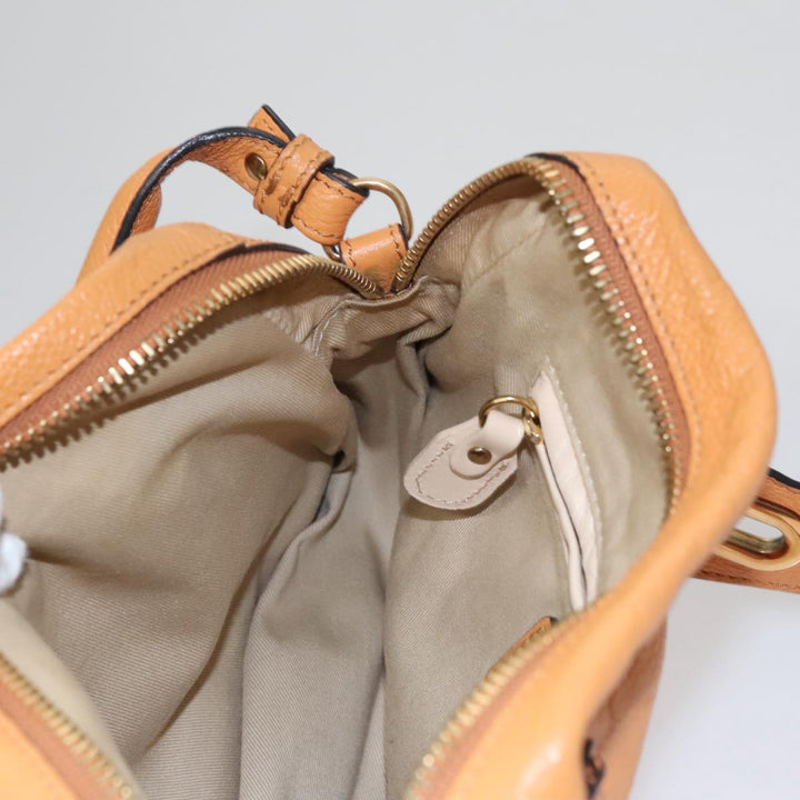 Chloe Paraty Hand Bag Leather Beige Gold 111039