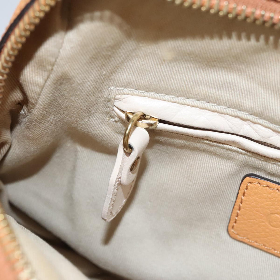 Chloe Paraty Hand Bag Leather Beige Gold 111039