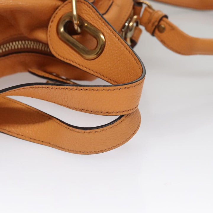 Chloe Paraty Hand Bag Leather Beige Gold 111039