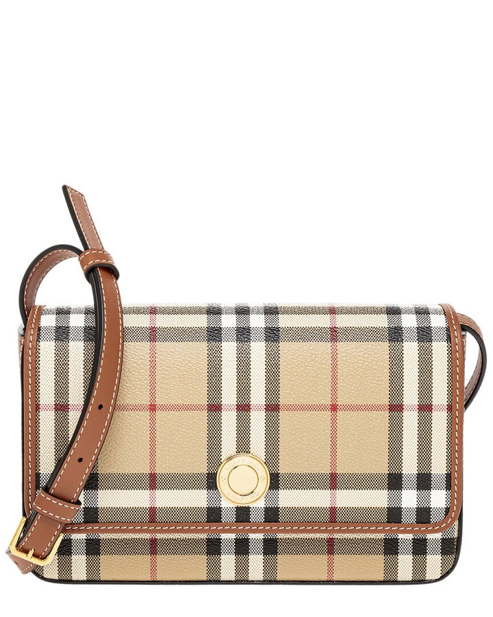 Burberry Hampshire E-Canvas & Leather Shoulder Bag