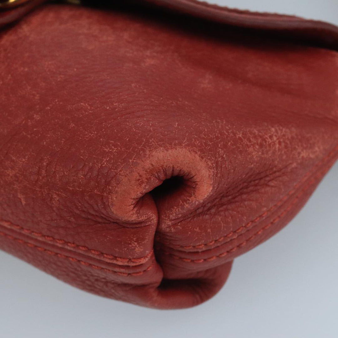 Chloe Mercy Shoulder Bag Leather Red Gold 111189