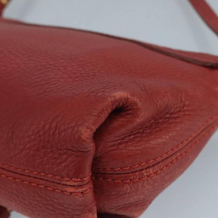Chloe Mercy Shoulder Bag Leather Red Gold 111189