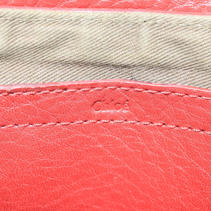 Chloe Mercy Shoulder Bag Leather Red Gold 111189