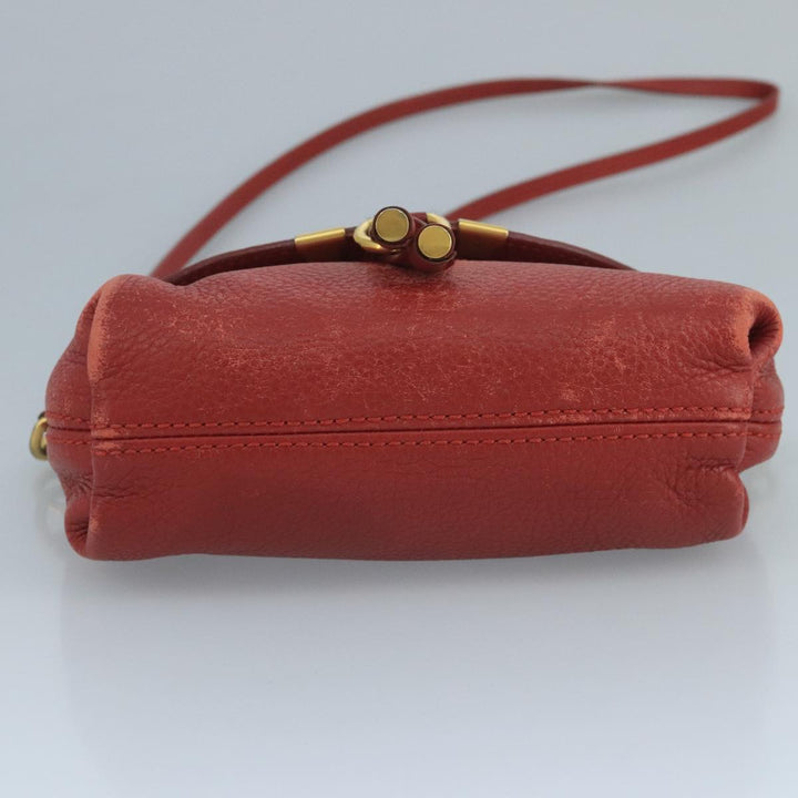 Chloe Mercy Shoulder Bag Leather Red Gold 111189