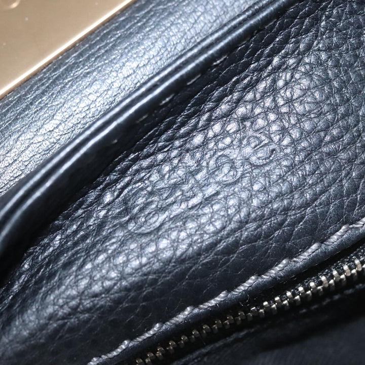 Chloe Paddington Hand Bag Leather Black Silver 111191